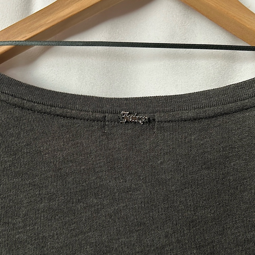 Juicy Couture Dark Grey Sequins Heels Long Sleeve Sweater Shirt Top **Size M** - Picture 4 of 5